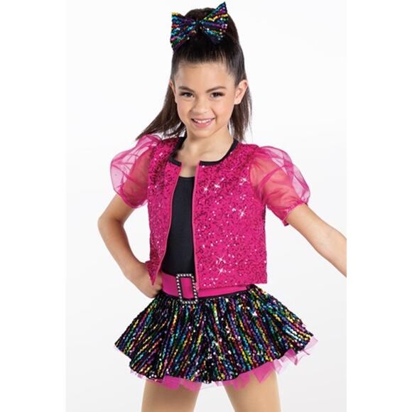Dance Costume Weissman 13679 Small Adult Pink Sequin Tutu Jazz Hip Hop Sequin - Picture 1 of 3